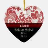 Heart Adoption Announcement Keepomwille Keramisch Ornament (Voorkant)
