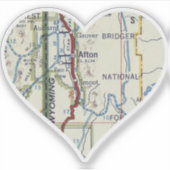 Heart Afton WY Sticker (Voorkant)