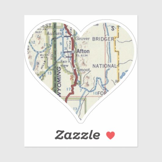 Heart Afton WY Sticker (Vel)