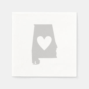 Heart Alabama staatssilhouette Servetten