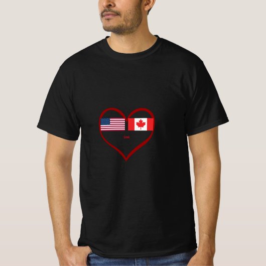 Heart America & Canada Samen staan we voor T-shirt (Voorkant)