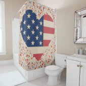 Heart American Flag Shower Curtain Douchegordijn (In situ)
