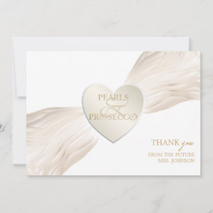 Heart Ampersand Pearls & Prosecco Vrijgezellenfees Bedankkaart