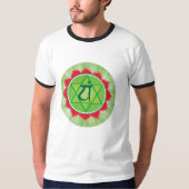 Heart Anahata Chakra Ringer T-shirt, wit/zwart T-shirt (Voorkant)