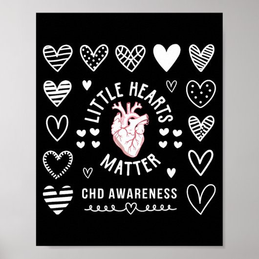 Heart Anatomy Valentine Little Heart Chd Awareness Poster (Voorkant)
