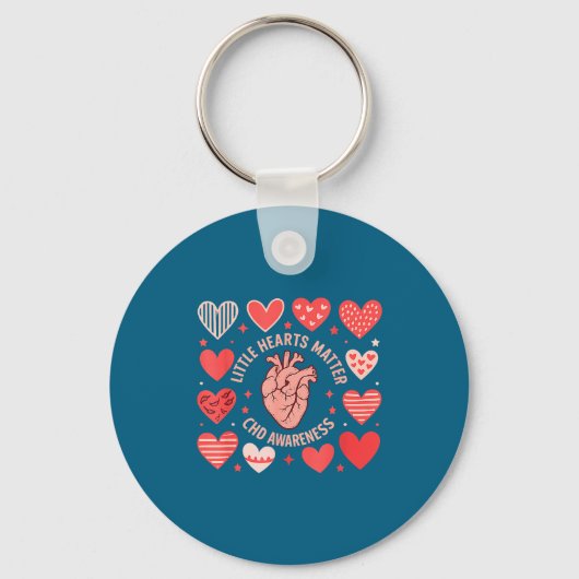 Heart Anatomy Valentine Little Hearts Chd Awarenes Sleutelhanger (Voorkant)