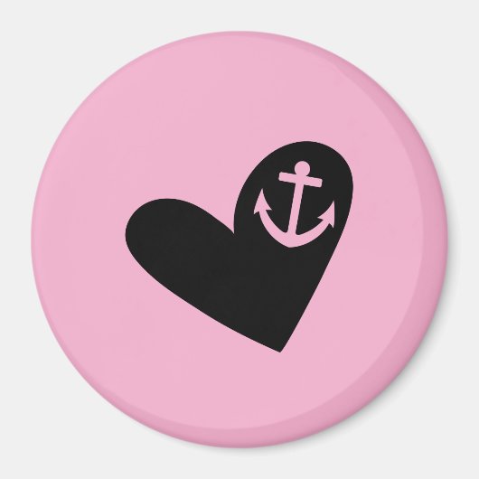 heart and anchor pink magneet (Voorkant)