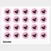 heart and anchor pink ronde sticker (Vel)
