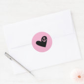 heart and anchor pink ronde sticker (Envelop)
