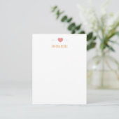 Heart and Arrow Pink Sweet Personal Note Kaart (Staand voorkant)