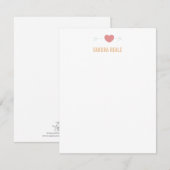 Heart and Arrow Pink Sweet Personal Note Kaart (Voorkant / Achterkant)