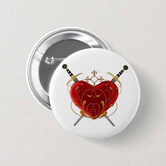 Heart and Daggers Button (Voorkant /achterkant)