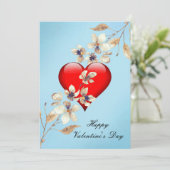Heart and Flowers for Spouse or Other Feestdagenkaart (Staand voorkant)