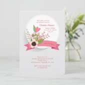 Heart and Flowers Invitation Kaart (Staand voorkant)