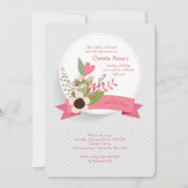 Heart and Flowers Invitation Kaart (Voorkant)