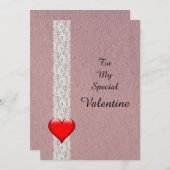 Heart and Lace Special Valentine Feestdagenkaart (Voorkant / Achterkant)