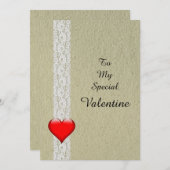 Heart and Lace Special Valentine Feestdagenkaart (Voorkant / Achterkant)
