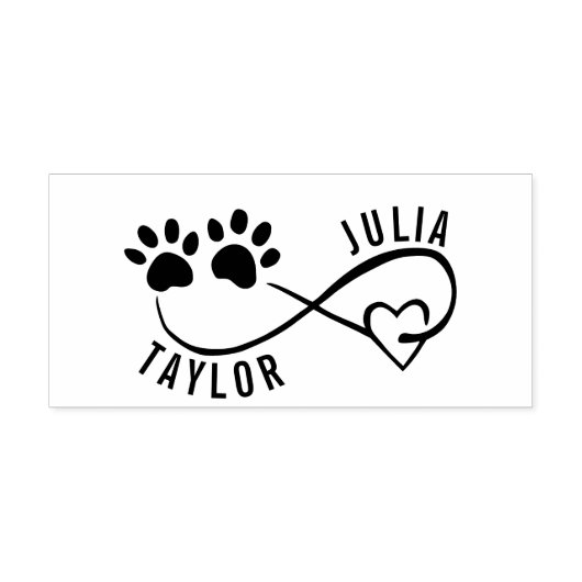 Heart and Paws Name Stamp for a Dog Lover Zelfinktende Stempel (Design)