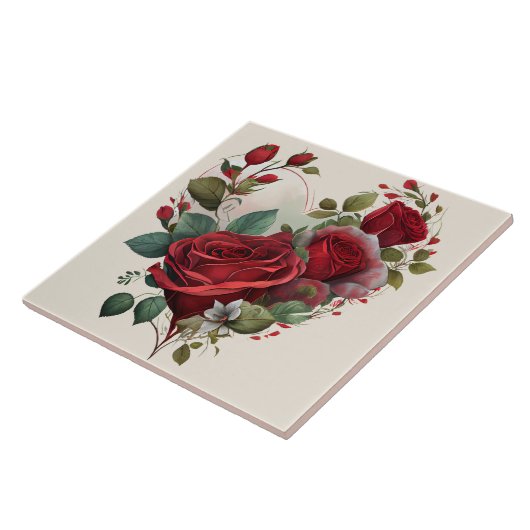 Heart and Red Roses Tegeltje (Zijkant)