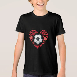 Heart and Soccer Ball for Valentines Day Tri-Blend Shirt