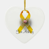 Heart Angel Childhood Cancer Awareness Ornament (Voorkant)