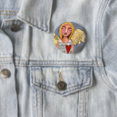 Heart Angel - engelige knop Ronde Button 5,7 Cm (In situ)