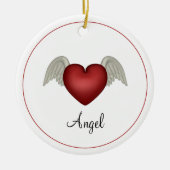 Heart Angel Wings Keramisch Ornament (Voorkant)