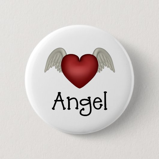 Heart Angel Wings Ronde Button 5,7 Cm (Voorkant)