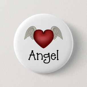 Heart Angel Wings Ronde Button 5,7 Cm