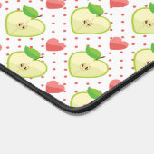 Heart appels met roze pokadots en harten bureaumat (Hoek)