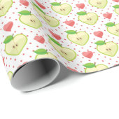 Heart appels met roze pokadots en harten cadeaupapier (Rol Hoek)