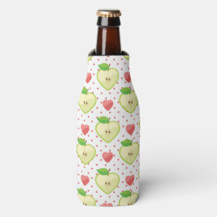 Heart appels met roze pokadots en harten flesjeskoeler