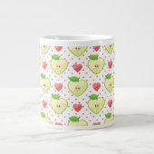 Heart appels met roze pokadots en harten grote koffiekop (Voorkant)