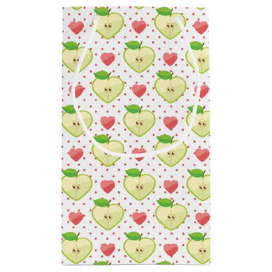 Heart appels met roze pokadots en harten klein cadeauzakje (Achterkant)