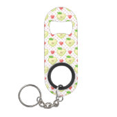 Heart appels met roze pokadots en harten mini flessenopener (Voorkant)