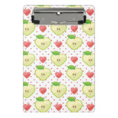 Heart appels met roze pokadots en harten mini klembord (Voorkant)
