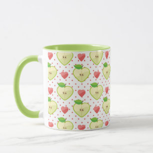 Heart appels met roze pokadots en harten mok
