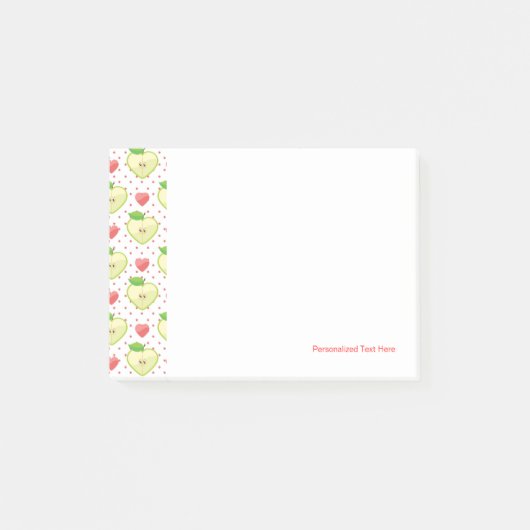 Heart appels met roze pokadots en harten post-it® notes (Voorkant)