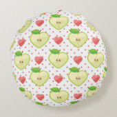 Heart appels met roze pokadots en harten rond kussen (Achterkant)