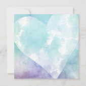 Heart Aqua Paars Postponed Wedding Upate Kaart (Achterkant)