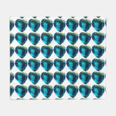 Heart Aquamarine, blauw Fleece Deken (Voorkant (Horizontaal))