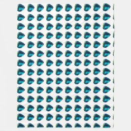 Heart Aquamarine, blauw Fleece Deken