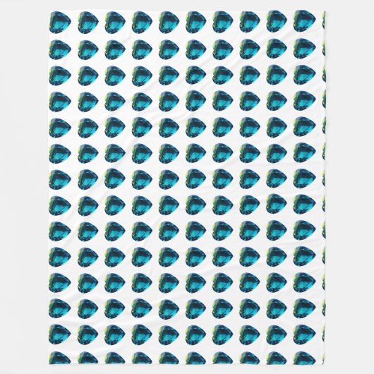 Heart Aquamarine, blauw Fleece Deken (Voorkant)