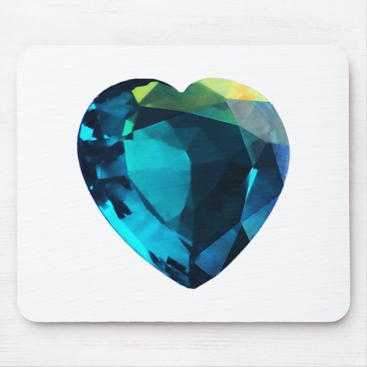 Heart Aquamarine, blauw Muismat (Voorkant)
