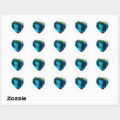 Heart Aquamarine, blauw Ronde Sticker (Vel)