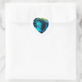 Heart Aquamarine, blauw Ronde Sticker (Tas)