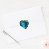 Heart Aquamarine, blauw Ronde Sticker (Envelop)