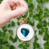 Heart Aquamarine, blauw Sleutelhanger (Hand)