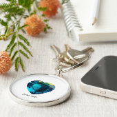 Heart Aquamarine, blauw Sleutelhanger (Zijkant)