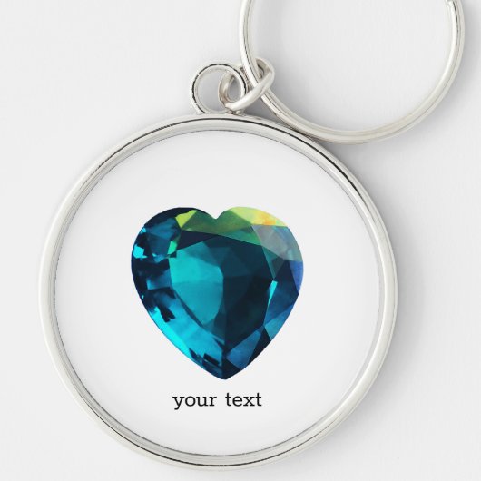 Heart Aquamarine, blauw Sleutelhanger (Voorkant)